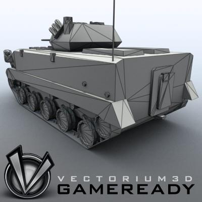 3D Model of Game-ready model of modern Chinese airborne fighting vehicle ZLC2000 with two RGB textures: 1024x1024 for AFV and 1024x512 for track and wheels. - 3D Render 8
